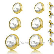 Gold Plated Skin Diver Tops 316L Surgical Steel Body Piercing Jewelry-Micro Dermal Anchors